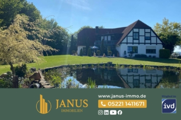 Traumhaftes Landhaus in Alleinlage mit Fernblick, Schwimmteich & Saunahaus, 32602 Vlotho / Valdorf, Haus