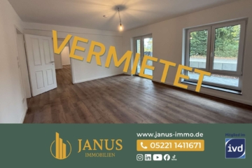 Stiftberg-Erstbezug: Barrierearme 3-Zimmer-Wohnung mit Garten, Einbauküche und Top-Energieeffizienz, 32049 Herford, Souterrainwohnung